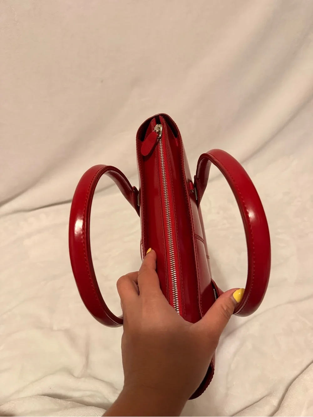 Tod's Red Patent Leather Medium D-Bag Tote